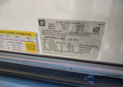 2016 GMC Acadia Denali from USA, damaged, VIN 1GKKVTKD4GJ212646